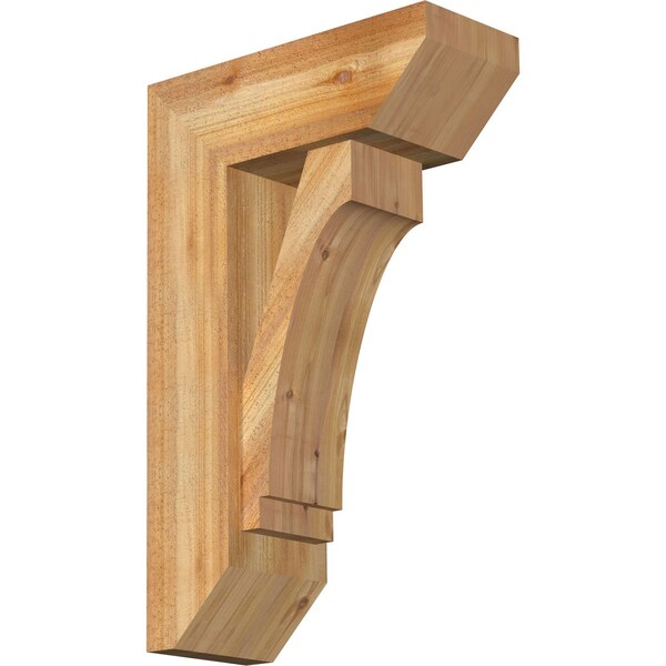 Ekena Millwork Imperial Slat Rough Sawn Bracket w/ Offset Brace, Western Red Cedar, 8"W x 20"D x 32"H BKT0806X20X32IMP06RWR - main